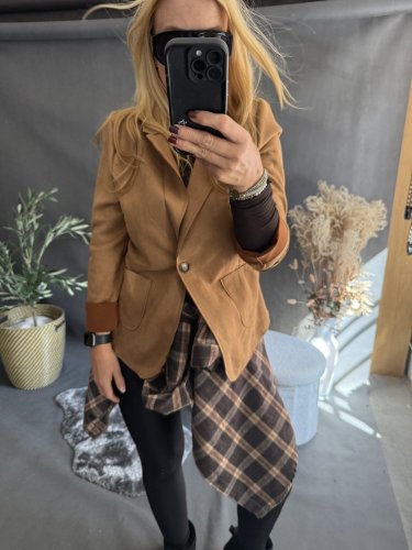 Sako Luisa velur-cognac