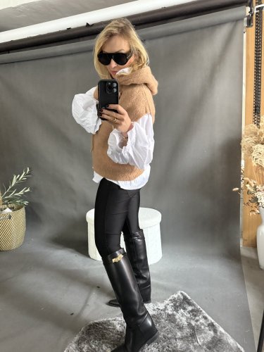 Vesta pletená Maille-cihlová