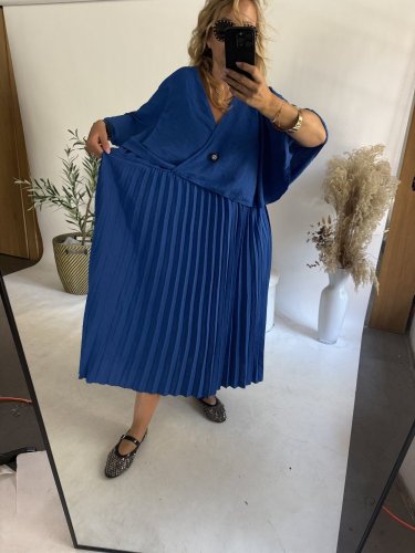 Šaty MOON-oversize postava 38-50-modré