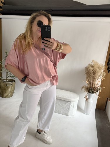 Bluza Liame-UNI SIZE na XS-XL-staro růžová