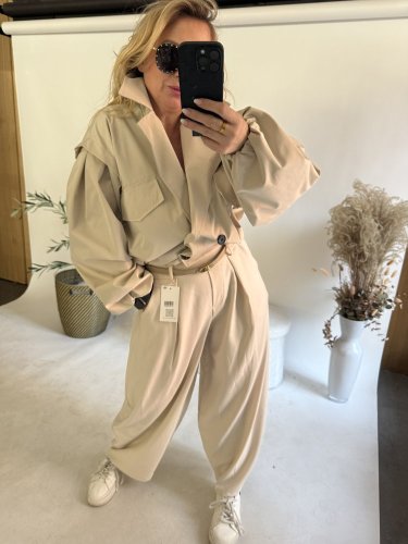 Nohavice Ballon plátené letné-beige