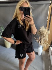 Souprava Tričko a šortky Bavlna-černá