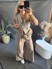 Nohavice so šnúrkou Sun béžové