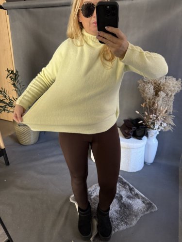 Svetr Baby alpaka se stojáčkem-žlutý