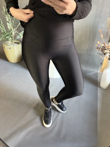BODYSLIM LEGÍNY S PROŠITÍM - ČERNÁ nový střih BEZ KAPES - Velikost: S