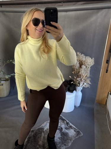 Svetr Baby alpaka se stojáčkem-žlutý