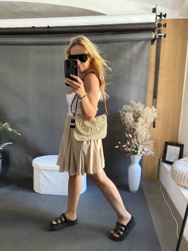 Sukně kolová-béžová