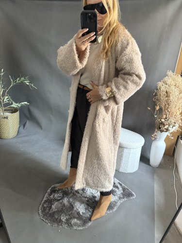 Kabát/cardigan Meccuch-béžový