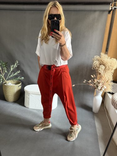 Nohavice s nižším sedom Blair-béžová postava 36-42čiervené