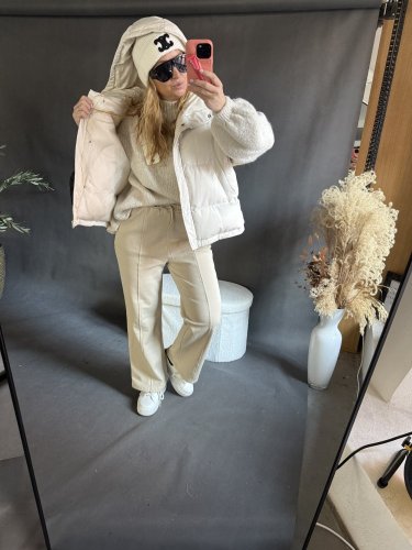 Teplákové nohavice Tara-béžové