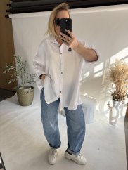 Košeľa Style-Oversize bielá