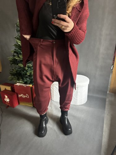 Nohavice s nižším sedom Blair-vínová -postavu 34-40