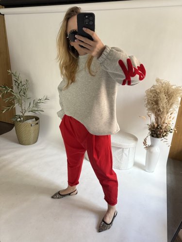 Nohavice Blair bavlnené-červená