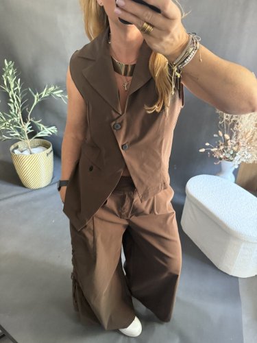 Asymetrická vesta Sun 3-hnědá