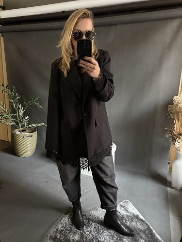 Sako s krajkou-černé