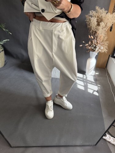 Nohavice SUN bez gombíka do 3XL biele