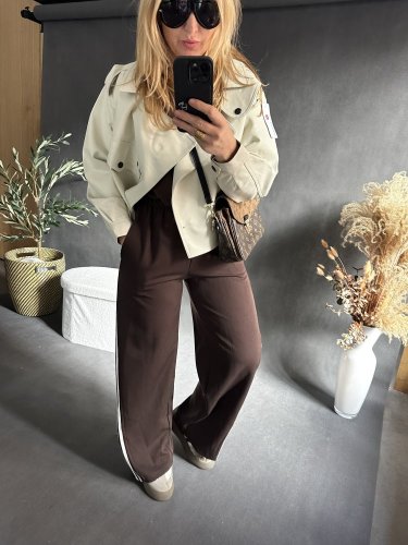 Nohavice s pruhom-max do M