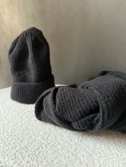 Set šál a čiapka-černá