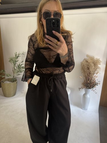 Tričko Čipka-čierná