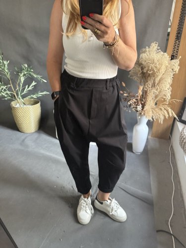 Kalhoty SUN bez knoflíku do 3XL-černé