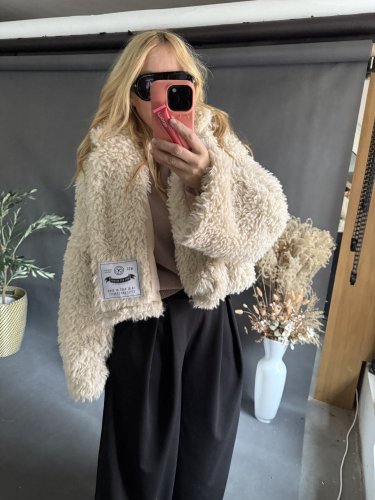 Kabát Teddy-béžový