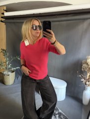 Svetr Baby alpaka krátký rukáv jahoda