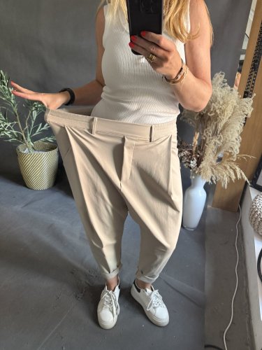 Nohavice SUN bez gombíka do 3XL-béžová