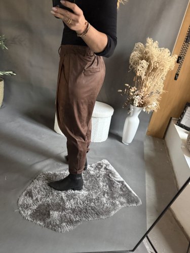 Kalhoty SUN v leather/semiš optice-hnědé