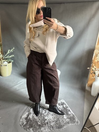 Nohavice Big Sun 3/4 dĺžka-hnedé