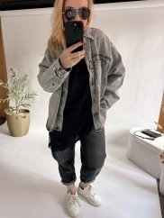 Džínová košile-šedo/černá