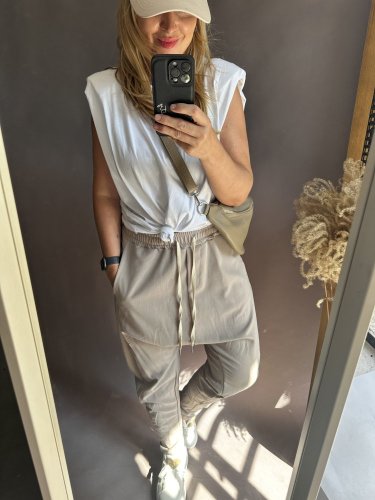 Tepláky nasrávací Velvet-mocca