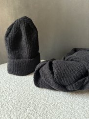 Set šál a čiapka-černá