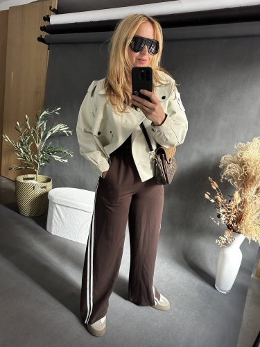 Nohavice s pruhom-max do M