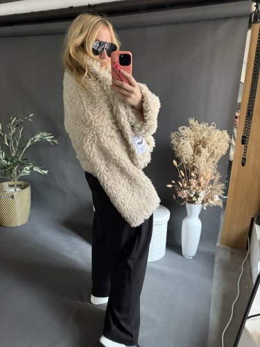 Kabát Teddy-béžový