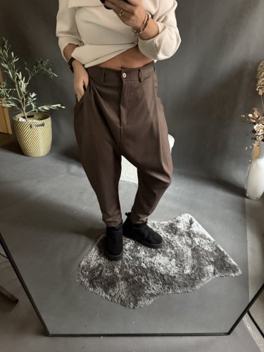 Nohavice Blair bavlnené- hnědé