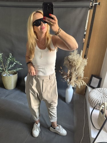 Nohavice SUN bez gombíka do 3XL-béžová