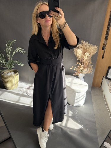 Šaty košilové dlouhé černé