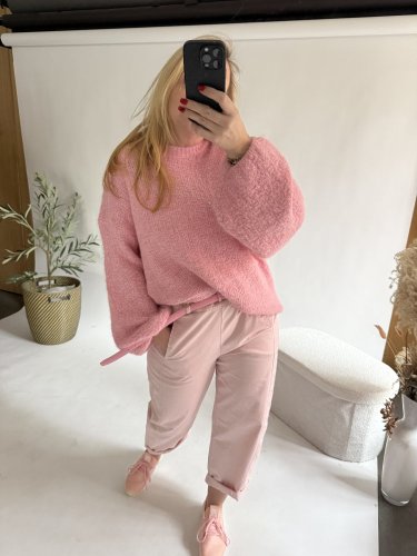 Nohavice Luisa Baloon-pudrové