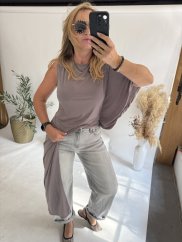 Top Loriane asymetrický-mocca