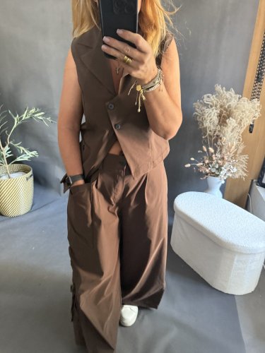 Asymetrická vesta Sun 3-hnědá