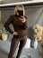 Sveter s vypchávkami Gusto-hnedý