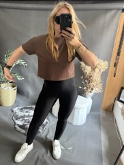 Tričko CROP viskoza-hnedé