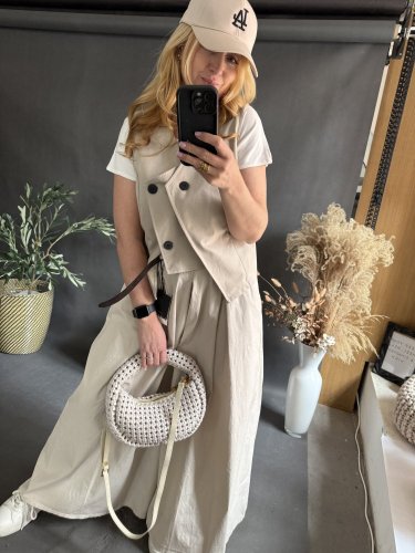 Kalhoty Pantagonna ve stylu sukně -béžové