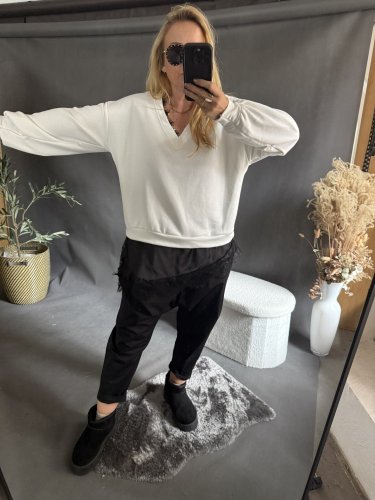 Mikina s krajkou-bílá