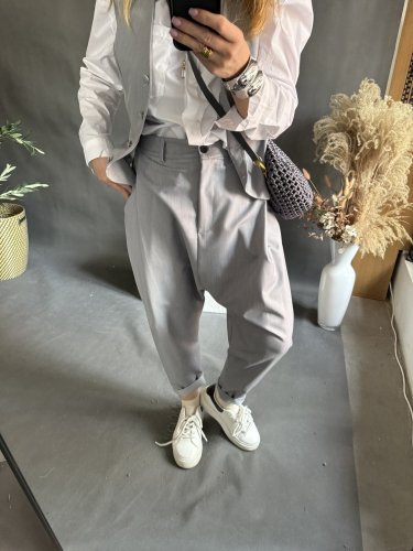 Nohavice Blair bavlnené-šedé