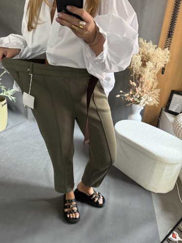 Nohavice s opaskom Italy-khaki