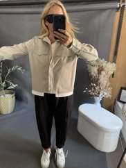 Kabátek Sun 2v1 s košilí-béžový