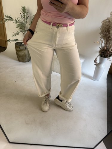 Džínsy New York--elastické, pohodlné-off white