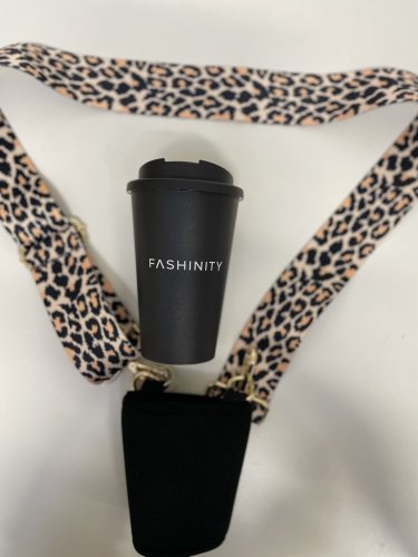 Cupholder set Fashinity - ponožka: béžová, stripsy: gepard