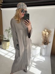 Košeľové šaty viskoza-mocca